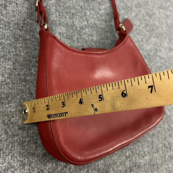 Vintage Coach Legacy Demi Red Leather Shoulder Hobo Baguette Bag 8319 90s Y2K - Picture 13 of 13
